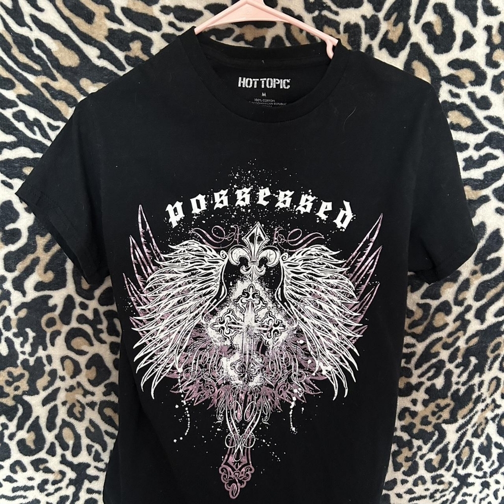 Women's Black and Pink T-shirt